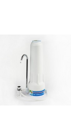 Фильтр для воды Водограй ФПВ 1011, Настольный, 10 дюймовый, однокорпусный, с картриджем, белый, с краном
