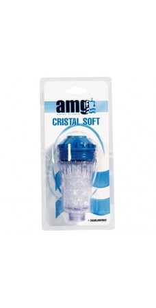 Фильтр для умягчения воды в стиральной, посудомоечной машины AMG Cristal Soft, предфильтр магистральный корпус для бытовой техники с полифосфатами соли (метагексофосфатами), резьба 3/4 дюйма